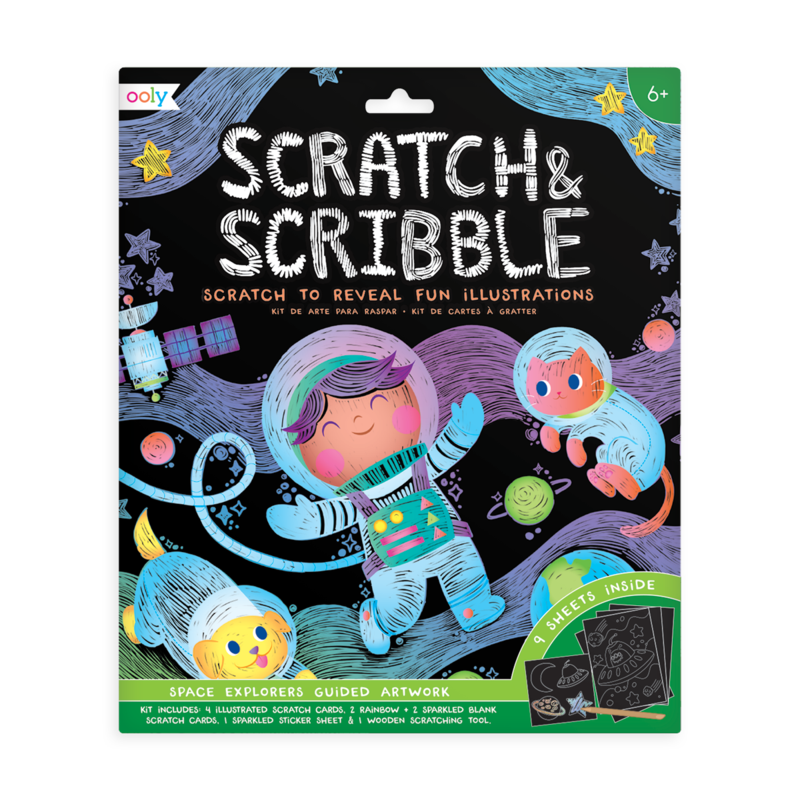 Ooly Scratch and Scribble Scratch Art Kit - Space Explorer