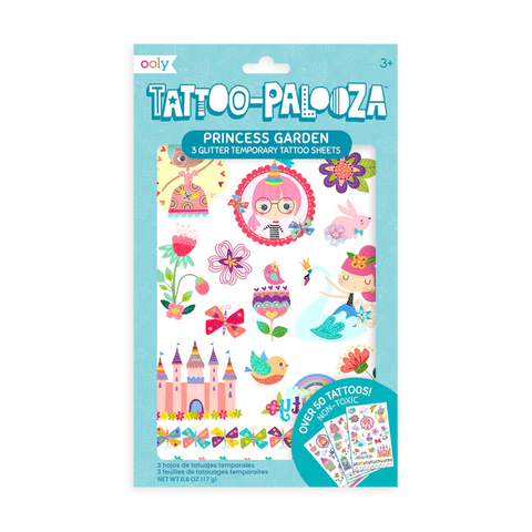 Ooly Tattoo-Palooza Temporary Glitter Tattoos: Princess Garden