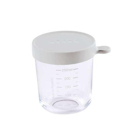 Beaba Glass Jar 250ml Light Grey