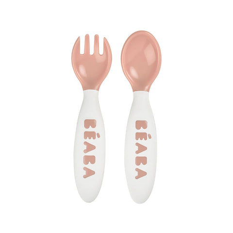 Beaba Fork and Spoon Vintage Pink