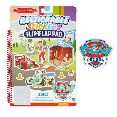 Melissa & Doug Paw Patrol Restickable Stickers Flip-Flap Pad Classic Missions