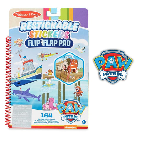 Melissa & Doug Paw Patrol Restickable Stickers Flip-Flap Pad Adventure Bay