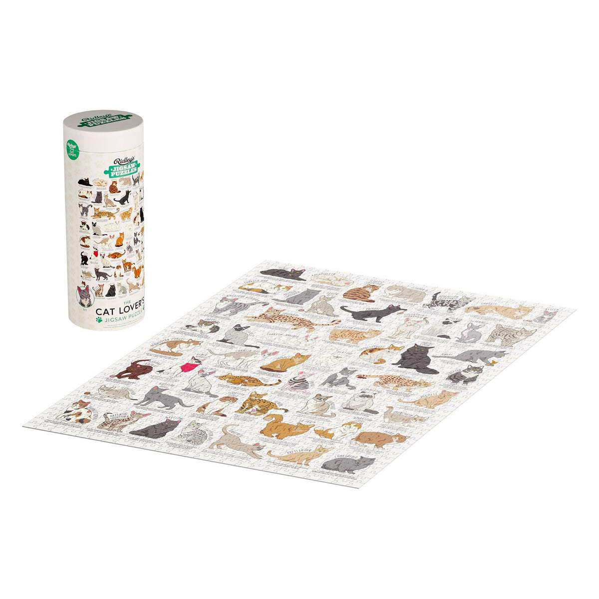 Ridley's Games Cat Lover's 1000 Piece Jigsaw Puzzle (Cream)