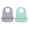We Might Be Tiny Catchie Bibs Mint/Grey
