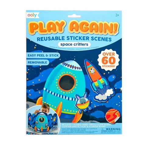 Ooly Play Again! Reusable Sticker Scenes - Space Critters