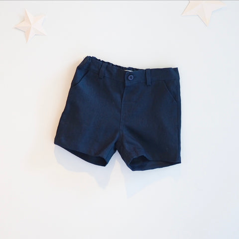 Little Canary Clothing Linen Shorts - Navy