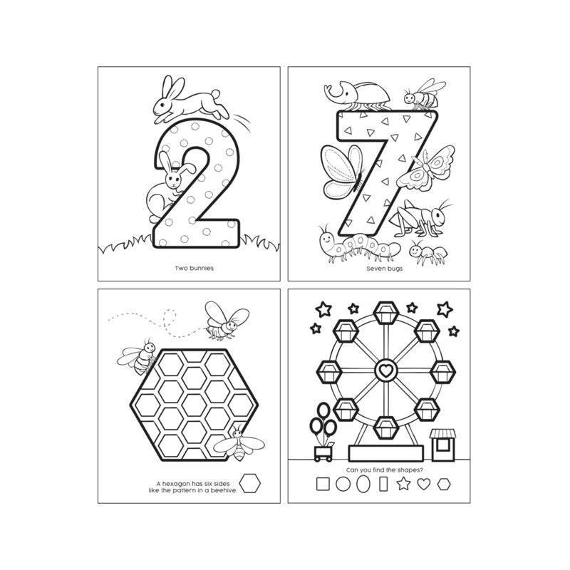 Ooly Toddler Color-in Book - 123 Shapes & Numbers