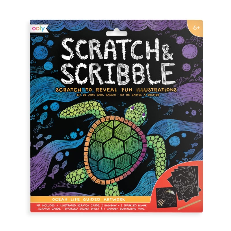 Ooly Scratch and Scribble Scratch Art Kit - Ocean Life