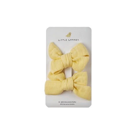 Little Canary Hairclips Crinkle Yellow