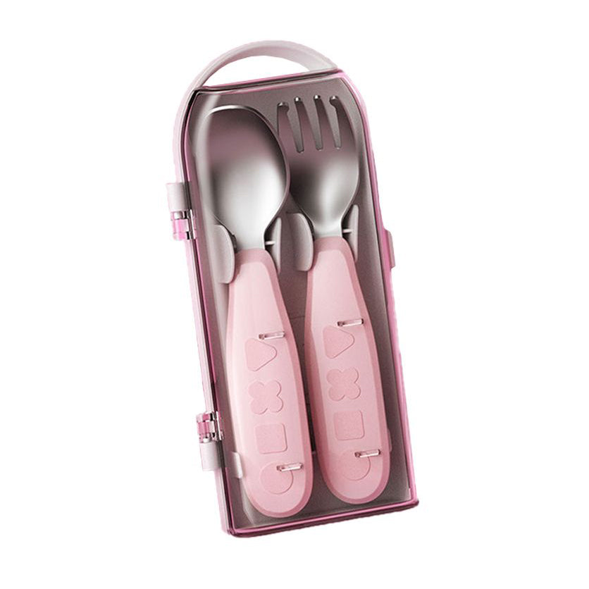Octoto Fork & Spoon Set - Cherry Pink