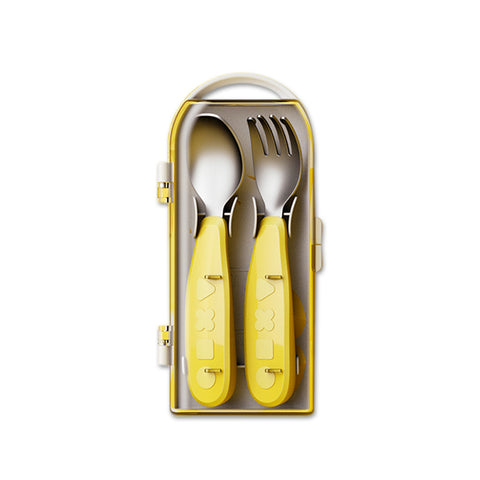 Octoto Fork & Spoon Set - Yellow Butter