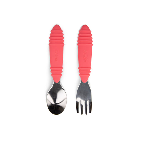 Bumkins Spoon and Fork Set - Red