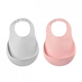 Beaba Set of 2 Silicone Bib Vintage Pink-Light Grey