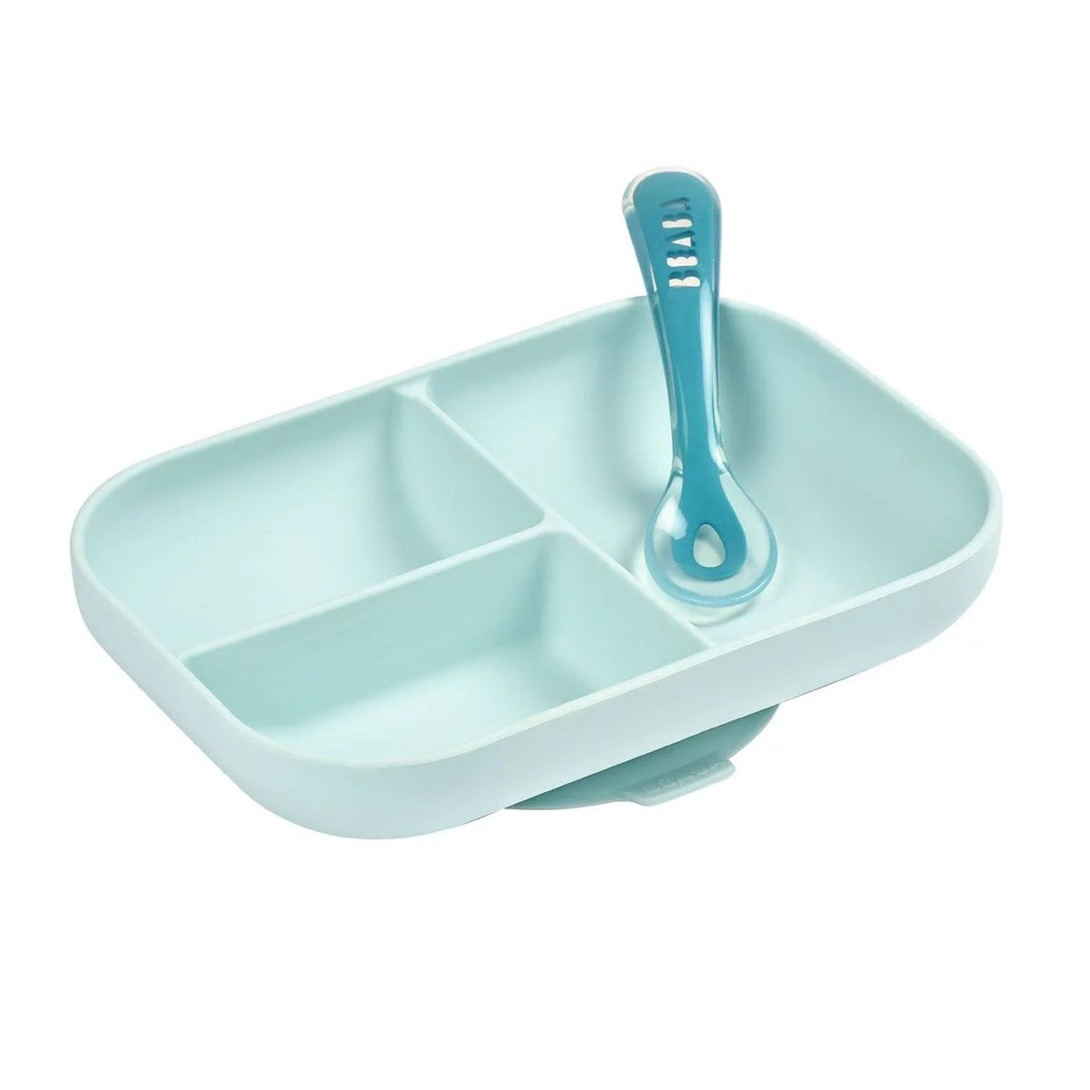 Beaba Silicone Suction Plate/Spoon Blue