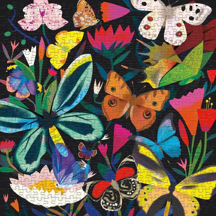 Mudpuppy Family Puzzle - Butterflies Illuminated 500 Piece Glow in the Dark