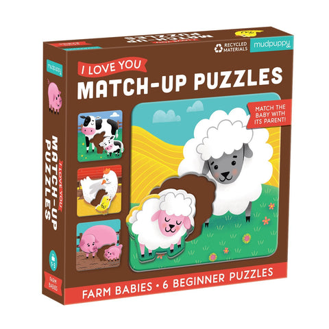 Mudpuppy I Love You Match-Up Puzzles - Farm Babies