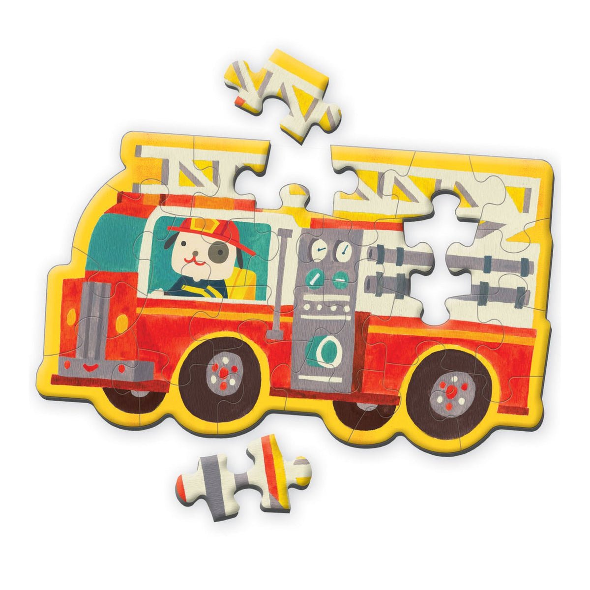 Mudpuppy 24 Piece Shaped Mini Puzzle - Firetruck