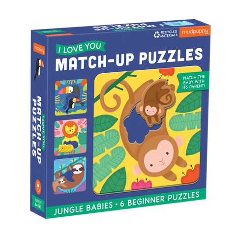 Mudpuppy I Love You Match-Up Puzzles - Jungle Babies
