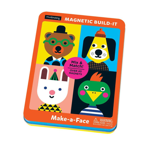 Mudpuppy Magnetic Tin Playsets - Make-A-Face Build-It