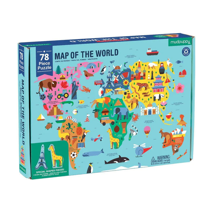 Mudpuppy Map of The World Geography Puzzle