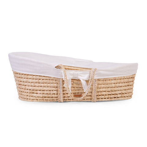 Childhome Moses Basket Soft Cornhusk with Mattress and Jersey Cover Offwhite