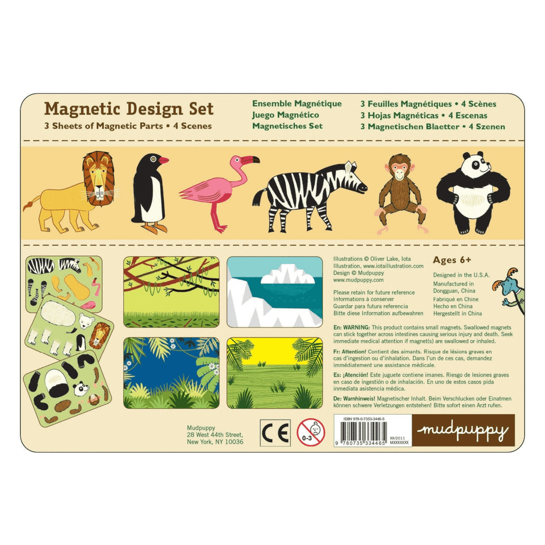 Mudpuppy Magnetic Tin Playsets - Mixed-Up Zoo Build-It