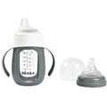 Beaba 2 in 1 Glass Learning Bottle 210ml Charcoal