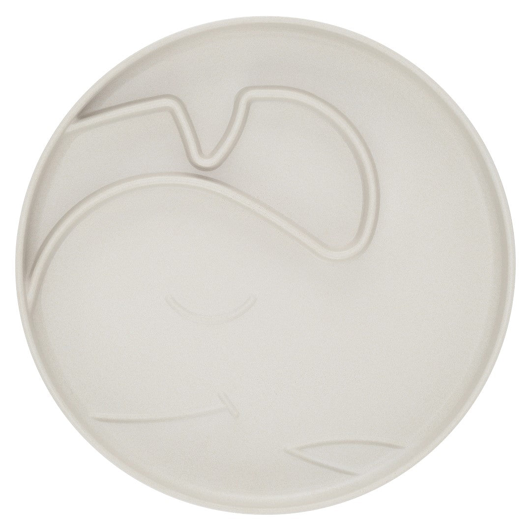 By Lille Vilde Bamboo Whale Plate Grey