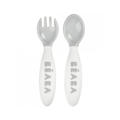 Beaba Fork and Spoon Grey