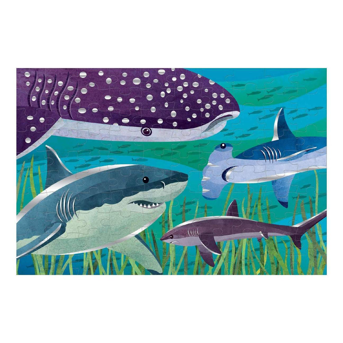 Mudpuppy Sharks Foil Puzzle