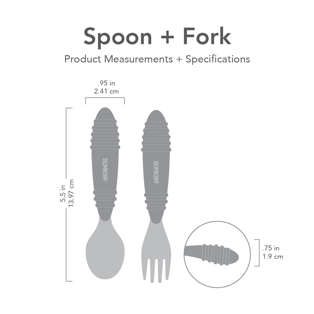 Bumkins Spoon and Fork Set - Red