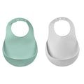 Beaba Set of 2 Silicone Bib Frosty Green-Light Grey