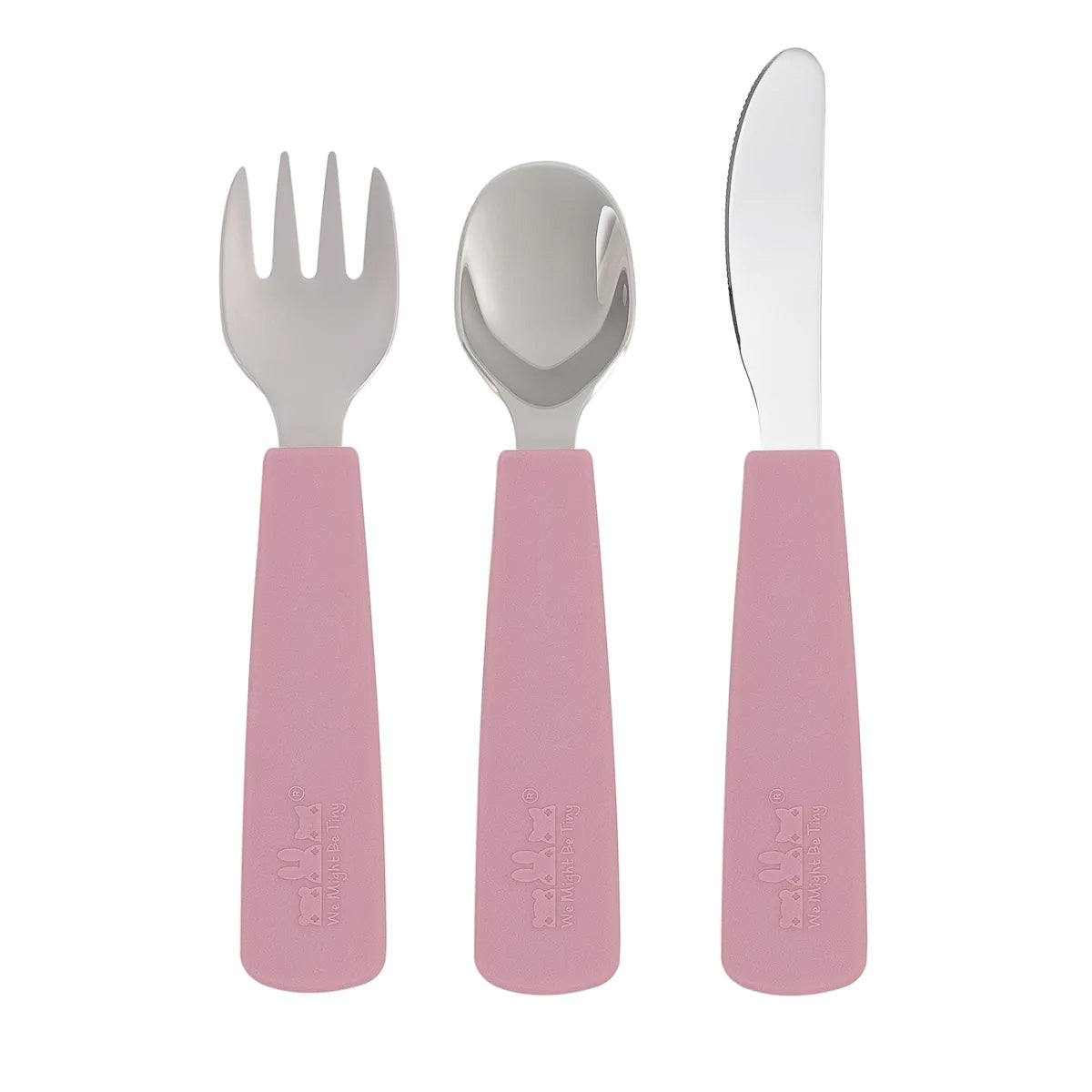 We Might Be Tiny Toddler Feedie Cutlery Set Dusty Rose