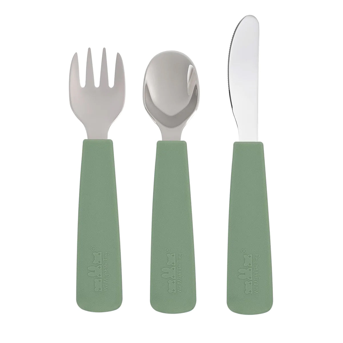 We Might Be Tiny Toddler Feedie Cutlery Set Sage